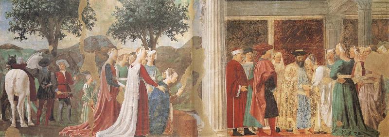 Piero della Francesca The Discovery of the Wood of the True Cross and The Meeting of Solomon and the Queen of Sheba